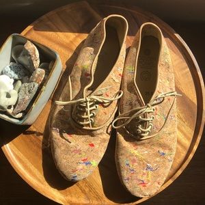 Golden Ponies Vegan Cork Oxford Flats